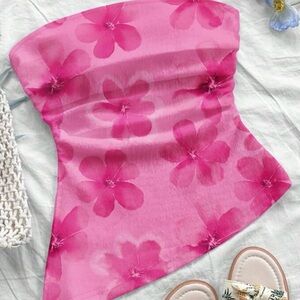 New SHEIN Floral Pink Top size XL